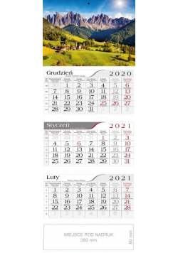 Kalendarz 2021 Trójdzielny Dolomity CRUX