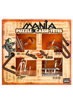 Łamigłówki metalowe 4szt Puzzle mania pomarańcz G3