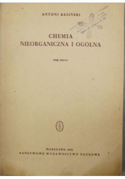 Chemia nieorganiczna i ogólna tom 2