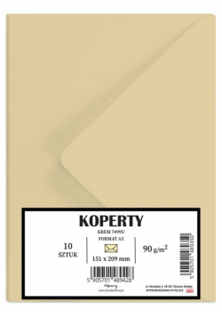 Koperty A5 kremowe 10szt