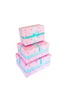 Pudełko Prostokąt róż pastel kwiaty M ROZETTE