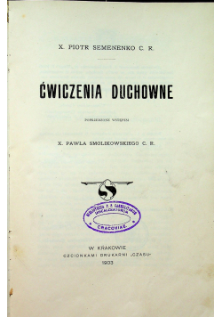 Ćwiczenia duchowne 1903 r.