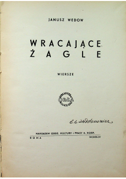 Wracające żagle 1944 r.