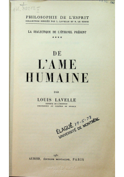 De L ame  Humaine