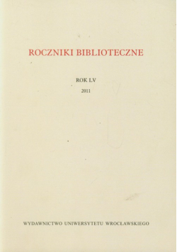 Roczniki biblioteczne LV/2011