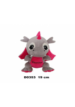 Smok "Kraków" szary różowy 19cm