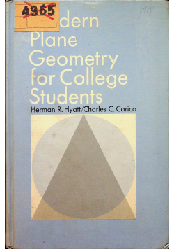 Modern Plane Geometry for College Students