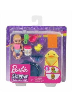 Barbie Lalka dziecko + akcesoria HBP34