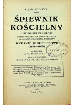 Śpiewnik Kościelny 1928 r.