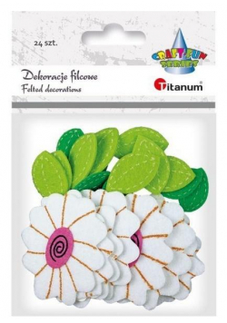 Naklejki filcowe 3D kwiatki, listki mix 24szt