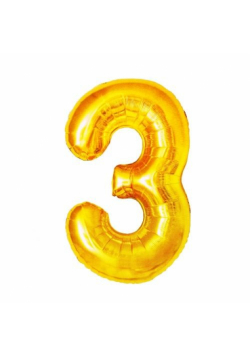 Balon foliowy złota cyfra "3"
