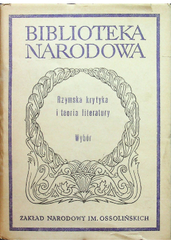Rzymska krytyka i teoria literatury Wybór