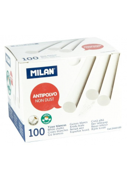 Kreda biała okrągła niepyląca (100szt) MILAN