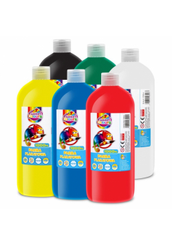 Farby plakatowe w butelkach 1000ml (6 kolorów)
