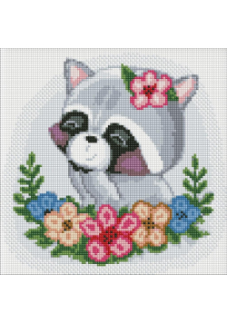 Diamentowa mozaika bez ramy - Szop kwiatowy 30x30