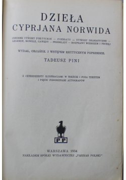 Dzieła Cyprjana Norwida 1934r