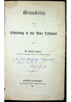 Grundriss ber Finleitung in das Rene Teftament 1868 r