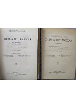Chemia organiczna 2 tomy 1924 r.