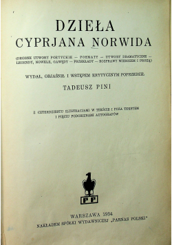 Dzieła Cypriana Norwida 1934 r