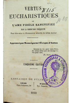 Vertus Eucharistiques 1869 r.