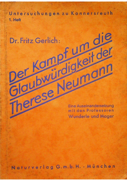 Der Kampf um die Glaubwurdigkeit der Therese Neumann 1931 r.