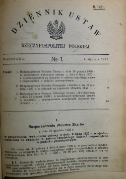 Dziennik ustaw 55 numerów 1921 r.