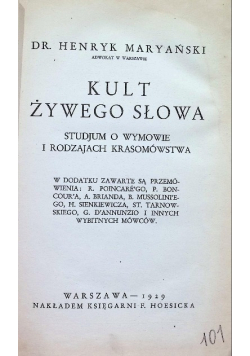 Kult żywego słowa 1929 r.