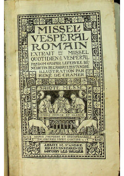 Missel vespersl Romain 1928 r