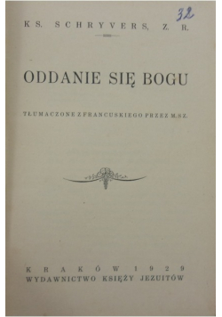 Oddanie się Bogu 1929 r.