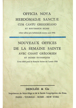 Officia Nova Hebdomamae Sanctae