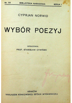Norwid wybór poezji 1924r