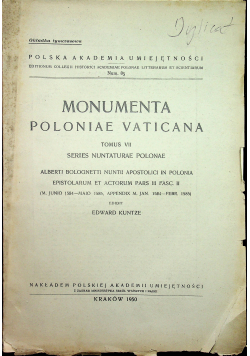 Monumenta Poloniae Vaticana Tomus VII 1950 r.