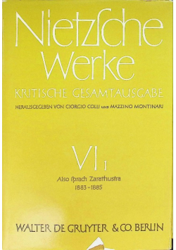 Kritische Gesamtausgabe VI