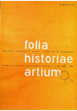Folia historiae artium tom XXV
