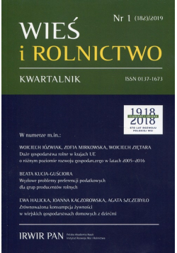 Wieś i rolnictwo 2019/1 (182)