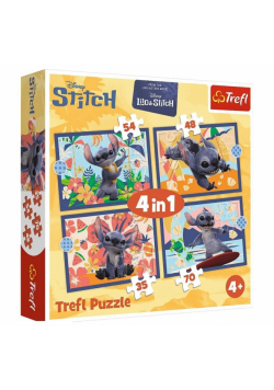 Puzzle 4w1 Lilo&Stitch Wakacje na Hawajach TREFL