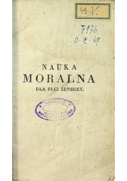 Nauka moralna dla płci żeńskiej 1823 r