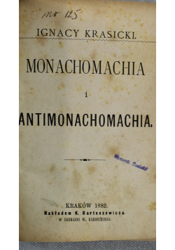 Monachomachia i Antymonachomachia 1882 r.