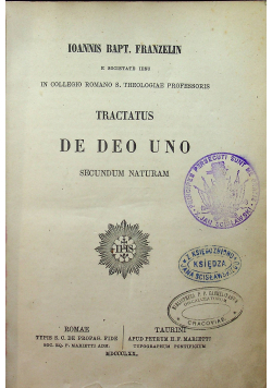 Tractatus de deo uno et trino 1870 r.