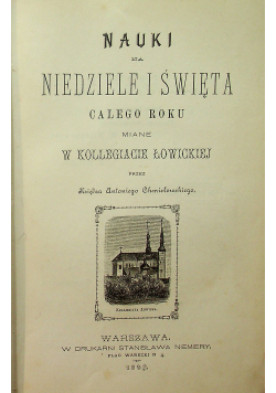 Nauki na Niedziele i Święta Całego Roku II  1892 r.