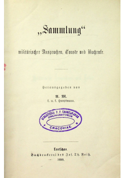 Sammlung militärischer Ausprachen 1899 r.