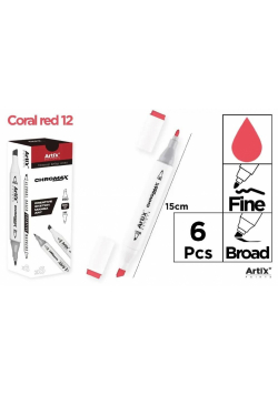 Marker Chromax z 2 końcówk. coral red 12 (6szt)