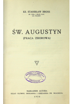 Święty Augustyn 1930 r