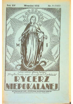 Rycerz niepokalanej Nr 9 Rok XIV 1935 r.