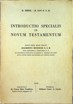 Introductio specialist in novum testamentum