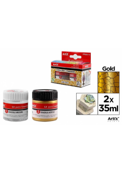 Farba akrylowa złoty 35ml + środek tworzący
