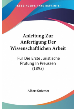 Anleitung Zur Anfertigung Der Wissenschaftlichen Arbeit