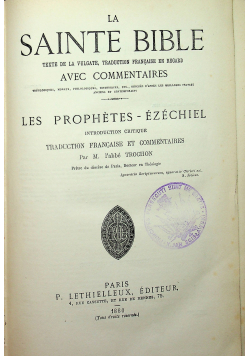 La sainrte bible les propethes Ezechiel 1880 r