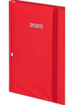Kalendarz 2020 B6 Dzienny Cross z gumką Czerwony