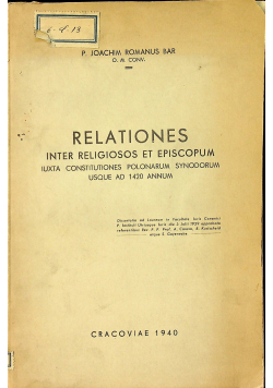 Relationes inter religiosos et episcopum 1940 r